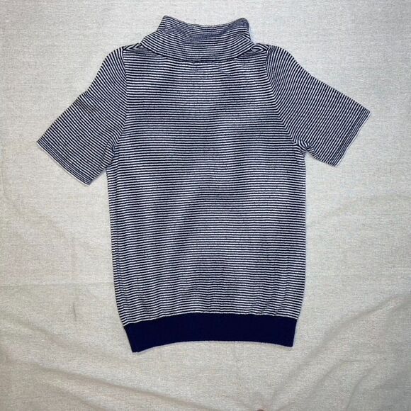 Moth Anthropologie | Margate Pocket Pullover Navy & White Stripes | Small - Picture 2 of 9